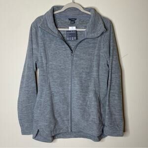Eddie Bauer Gray Fleece Full Zip Mock Neck Top Jacket Sweater Size Large - NWT